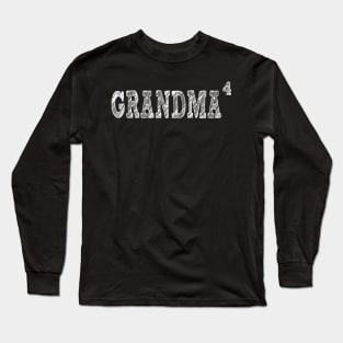 Grandma4 Four Grandkids Grandmother Of 4 Long Sleeve T-Shirt